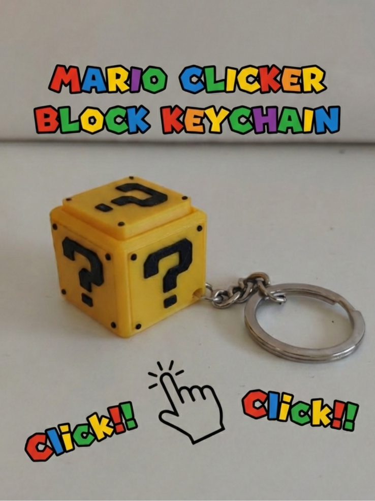 Mario clicker block keychain